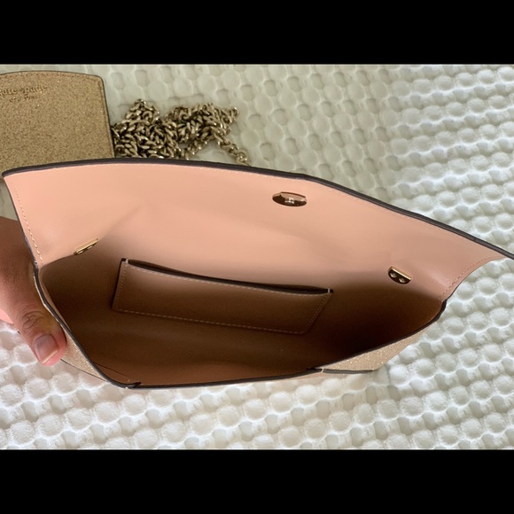 Kate spade burles a court chain clutch + card holder in gold glitter - Picture 5 of 6